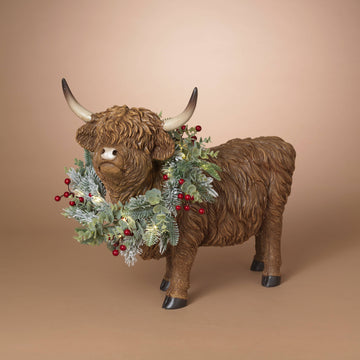 The Gerson Companies The Gerson Companies - Christmas 24.8"L Magnesium Holiday Highland Cow w/ Lighted W
